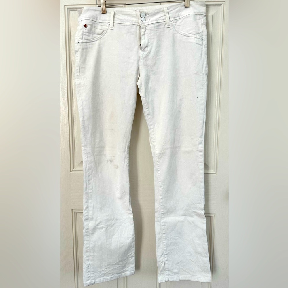 Hudson White Low-Rise Bootcut Jeans, 32